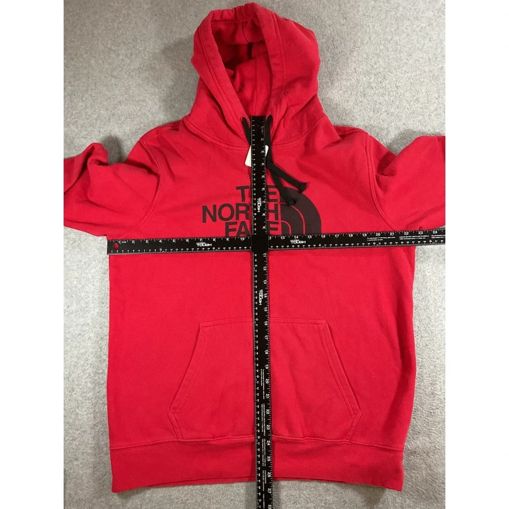 The North Face Mens Half Dome Logo Pullover Hoodie Red Black Size Medium j165